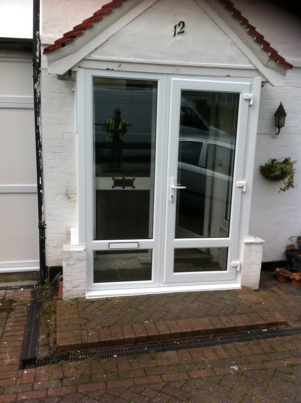 uPVC French doors fitted as front entrance in Welwyn Garden City